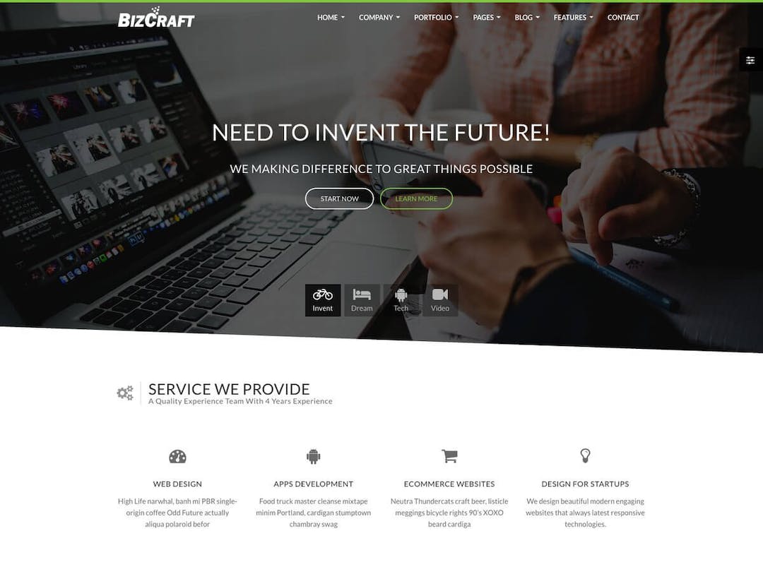 Bizcraft Bootstrap