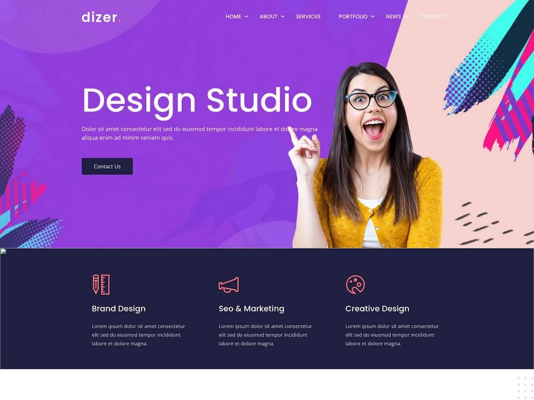 Dizer Bootstrap - Creative Portfolio Template