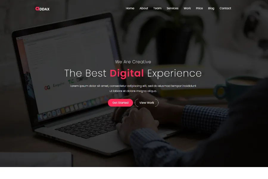 addax react website template