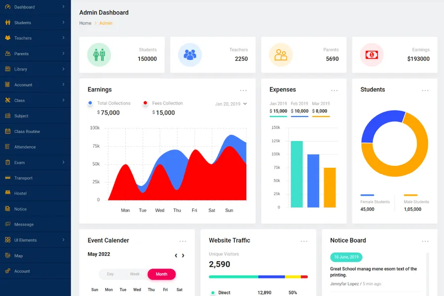 Akkhor - Bootstrap School Management Admin Template