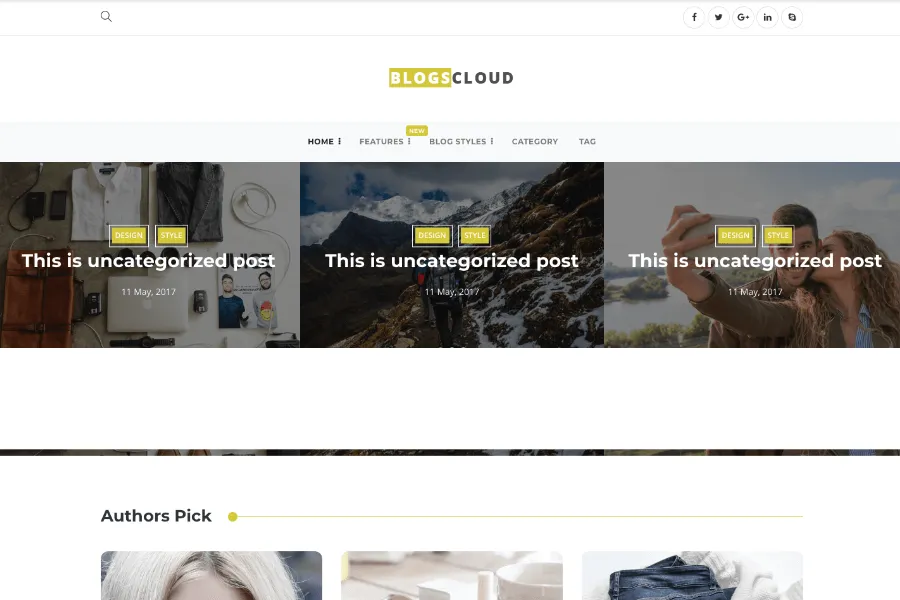 BlogsCloud - bootstrap blog template