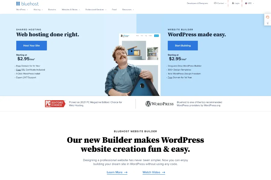 bluehost wordpress hosting