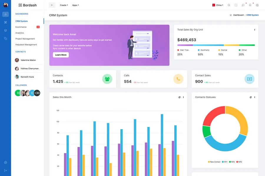 bordash admin dashboard template