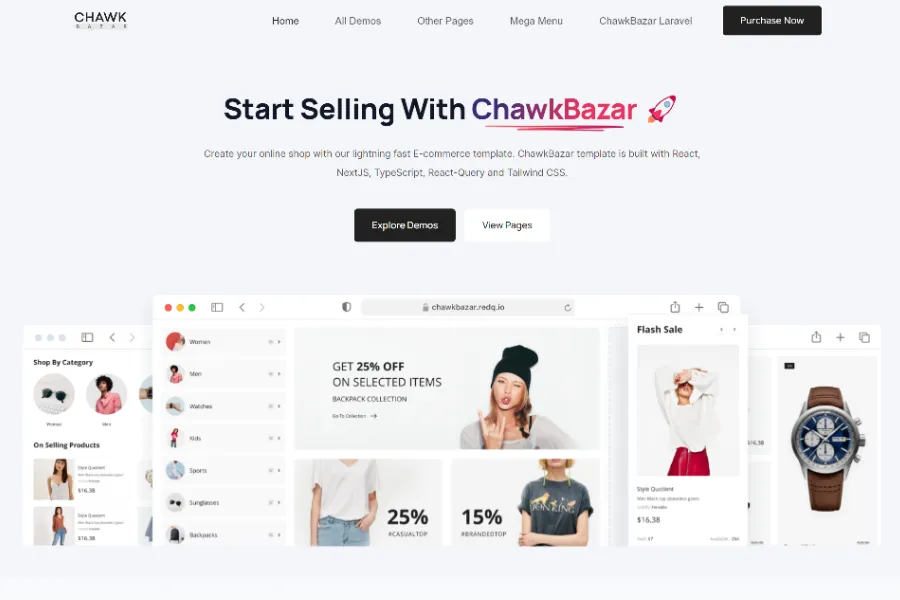  chawkbazar tailwind ecommerce template