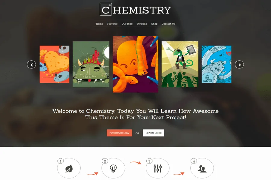 chemistry responsive portfolio and shop template