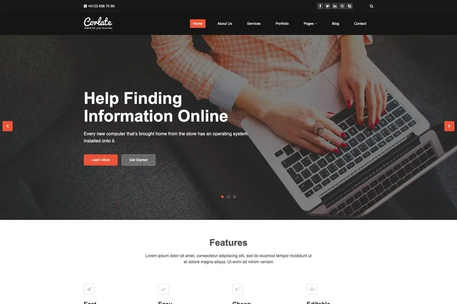 Corlate - html5 web template