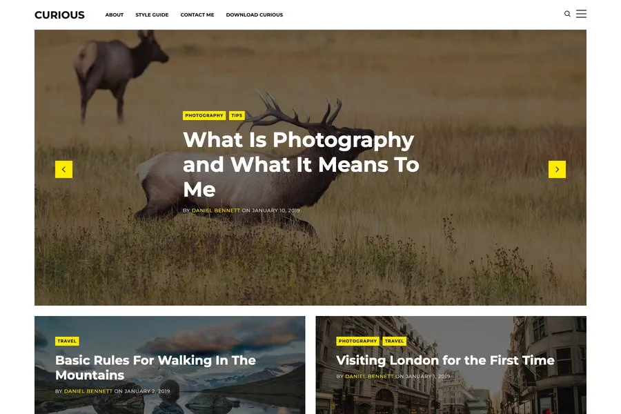 curious magazine style jekyll blog theme