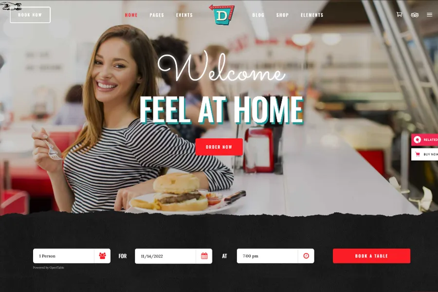 dishup restaurant website theme