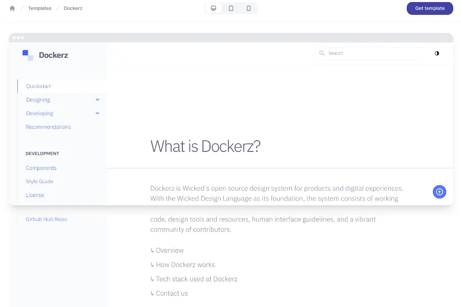 Dockerz Tailwind Documentation Template