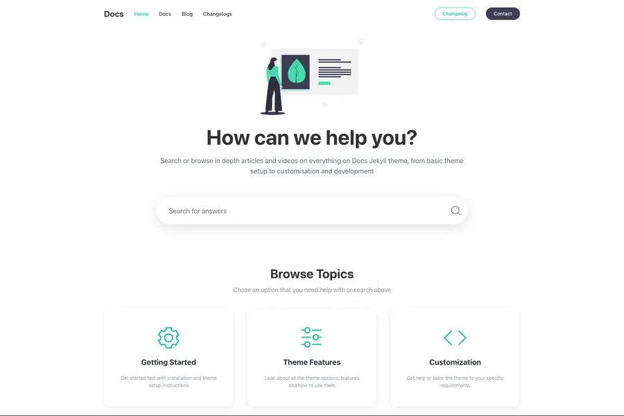 docs responsive minimal documentation template