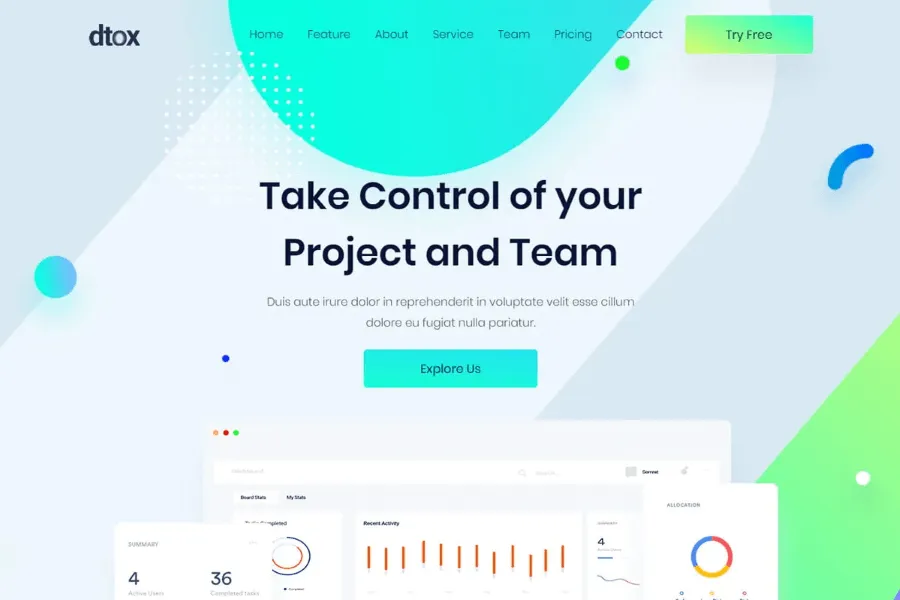 Dtox-responsive-SAAS-landing-page