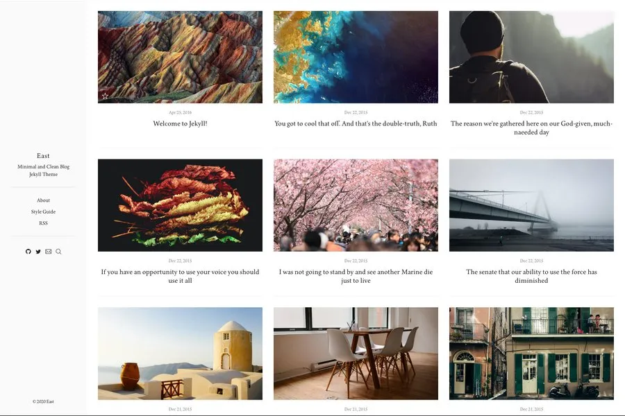 East - Premium Jekyll Blog Template