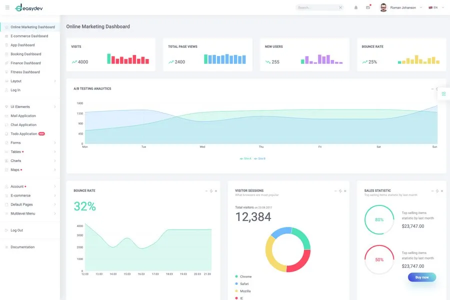 EasyDev - Bootstrap React Admin Dashboard Templates