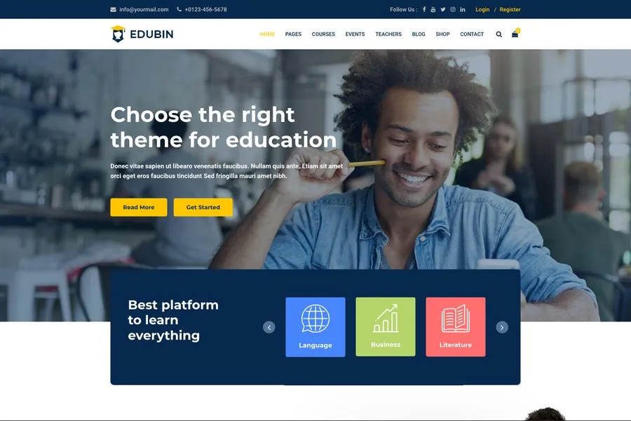 edubin bootstrap education website template