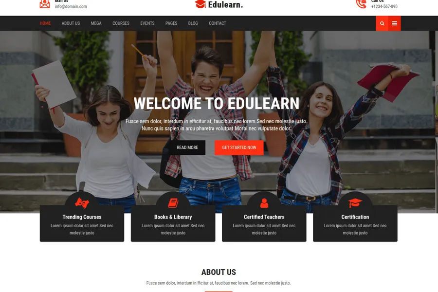 edulearn bootstrap university website template