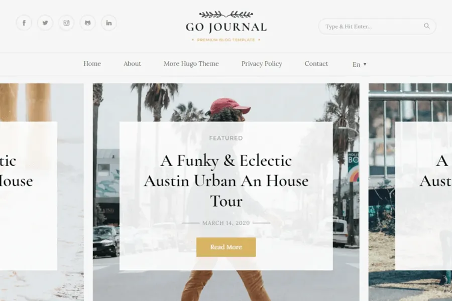 gojournal hugo blog theme