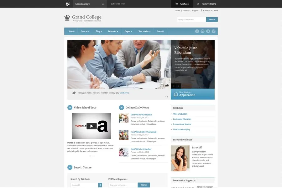 grand college best college website template