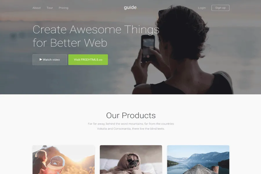 Free-responsive-startup-landing-page-template-Guide