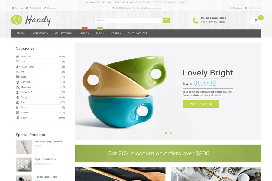 handy free responsive shopify theme