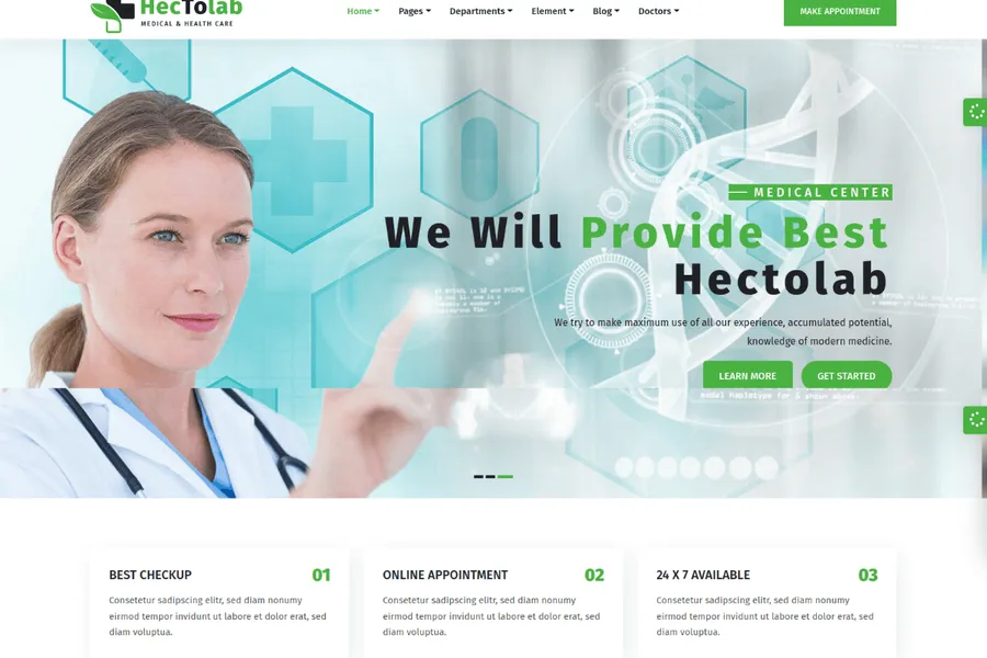 Premium Medial and Heath Website Template