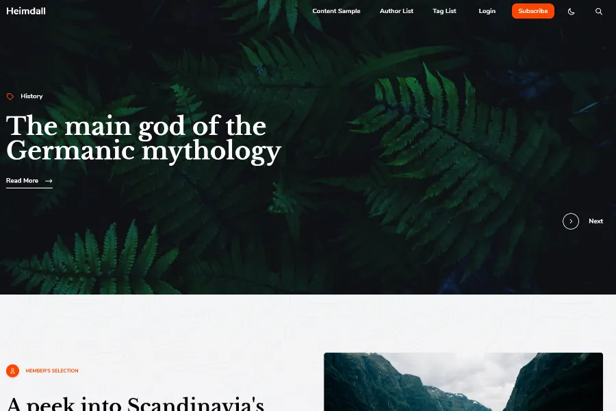  heimdall tailwind blog template