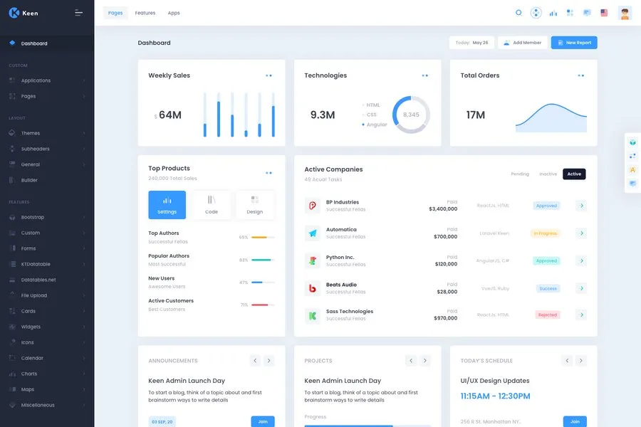 Keen - Bootstrap Admin Dashboard Theme