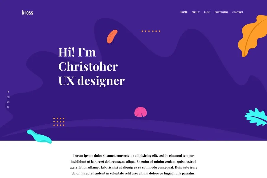 kross best free hugo portfolio theme