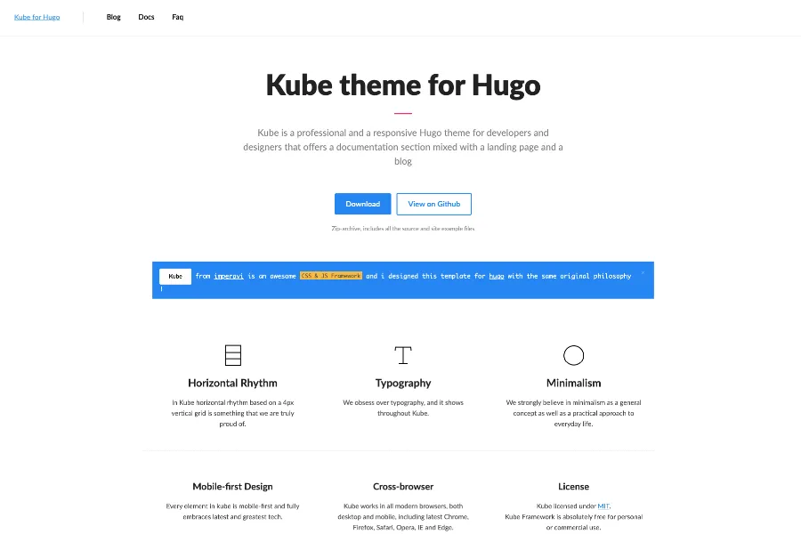 kube developer hugo theme