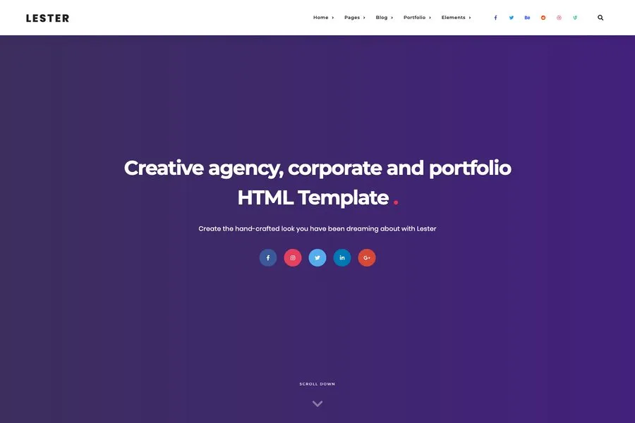 lester unique creative personal portfolio template