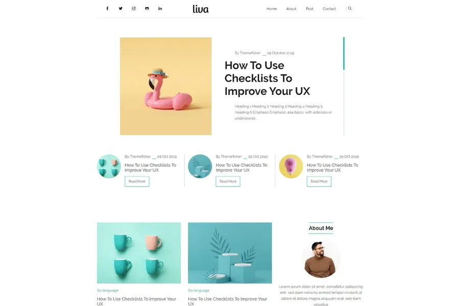 liva free responsive hugo blog template