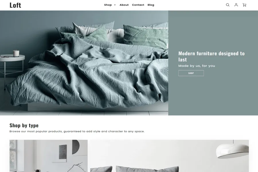 loft shopify ecommerce website theme