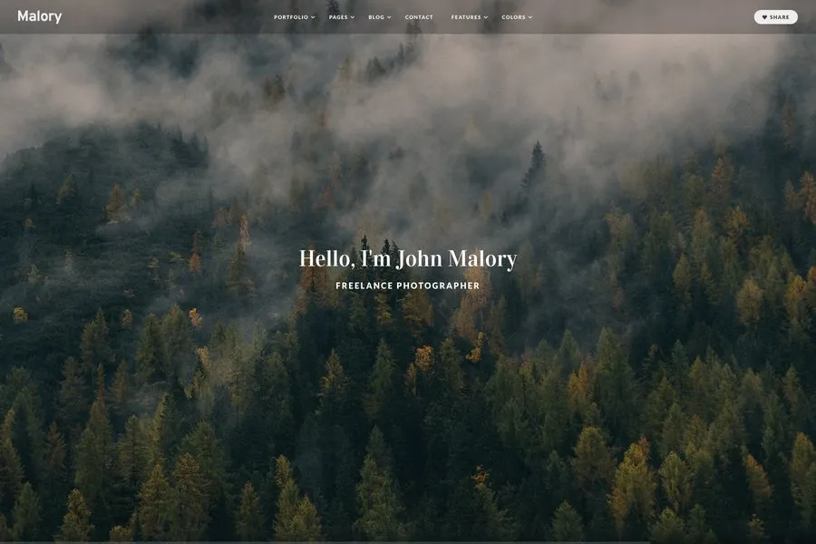 Photography Blogger Website Templates