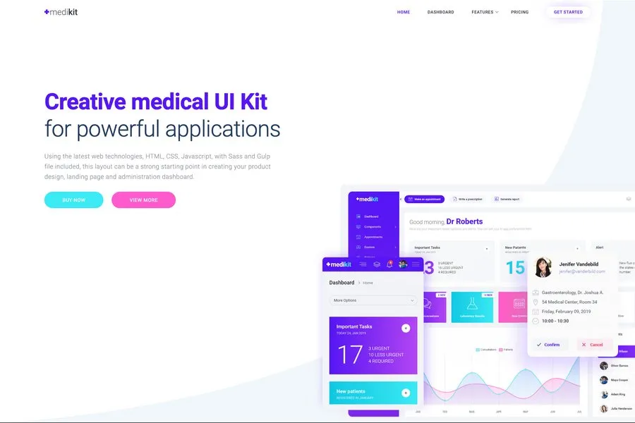 Hospital Management Dashboard Themes