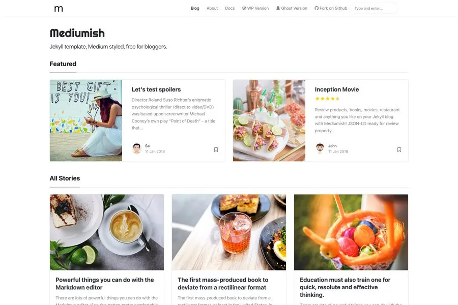 mediumish free jekyll blog theme