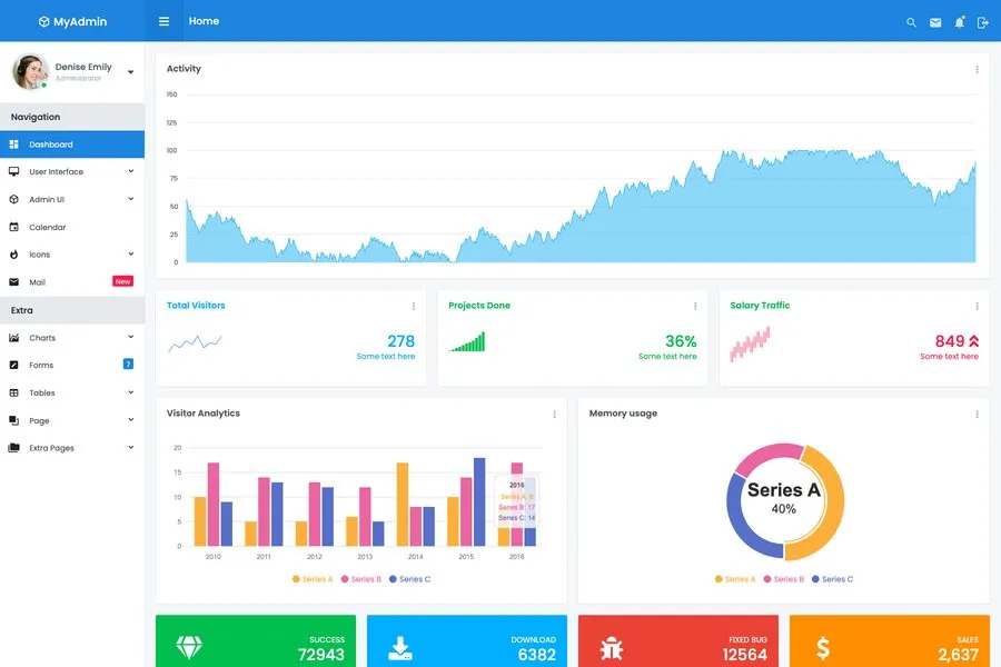 MyAdmin - premium admin dashboard template