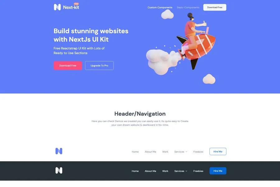 nextkit - free nextjs ui kit