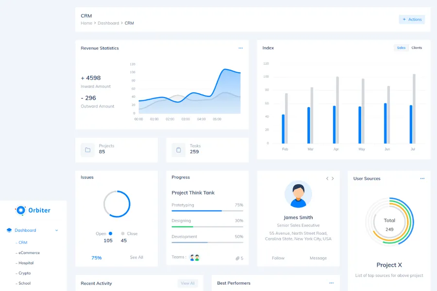 Orbiter - Bootstrap Minimal & Clean Admin Template