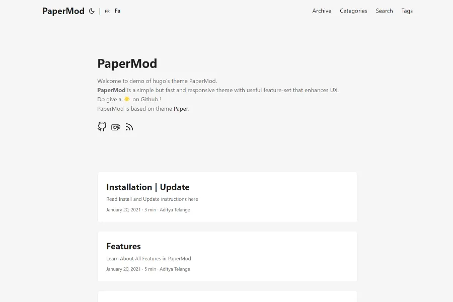 papermod hugo theme