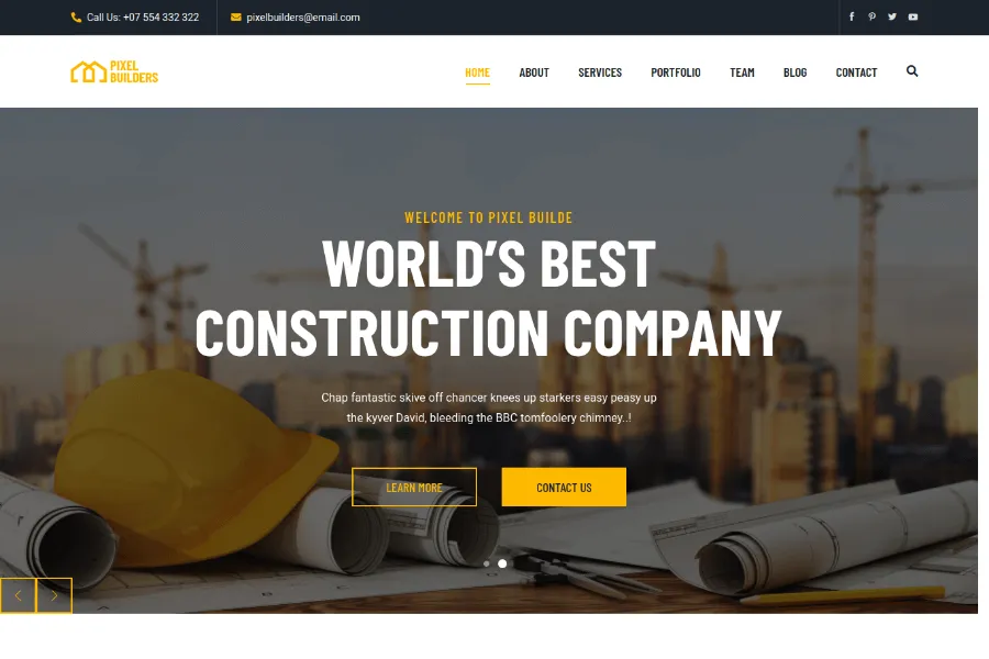 PixelBuilders - Construction HTML Template