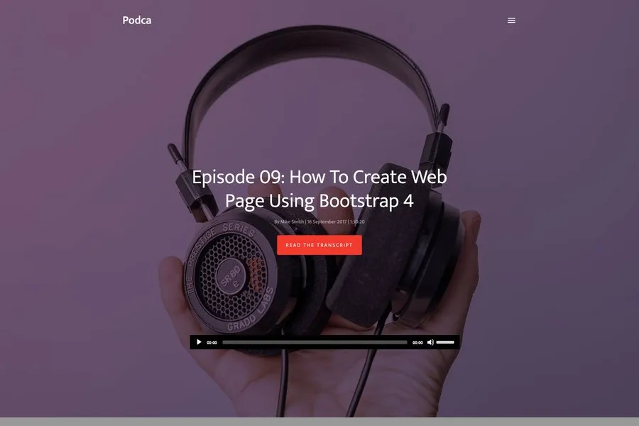 podca free podcast website template  