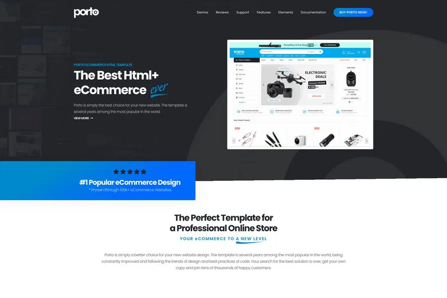 porto bootstrap ecommerce website template