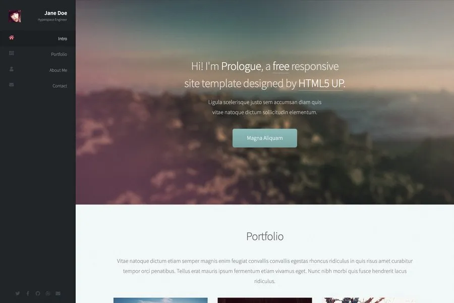 Prologue - Html5 Portfolio Template