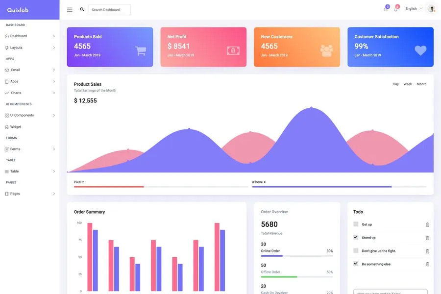 quixlab bootstrap admin dashboard template