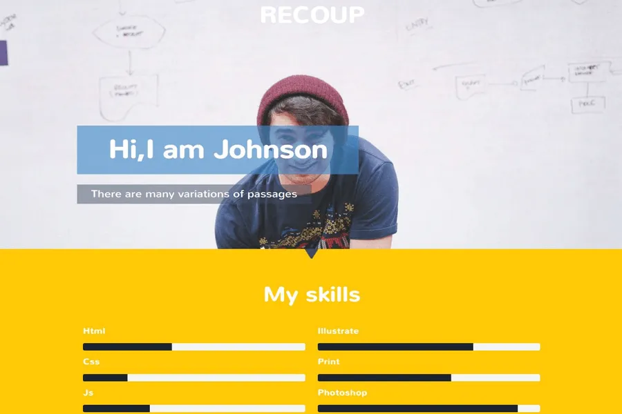 Bootstrap Responsive Personal Portfolio website templates