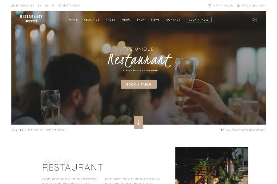 Ristorante Website Theme 