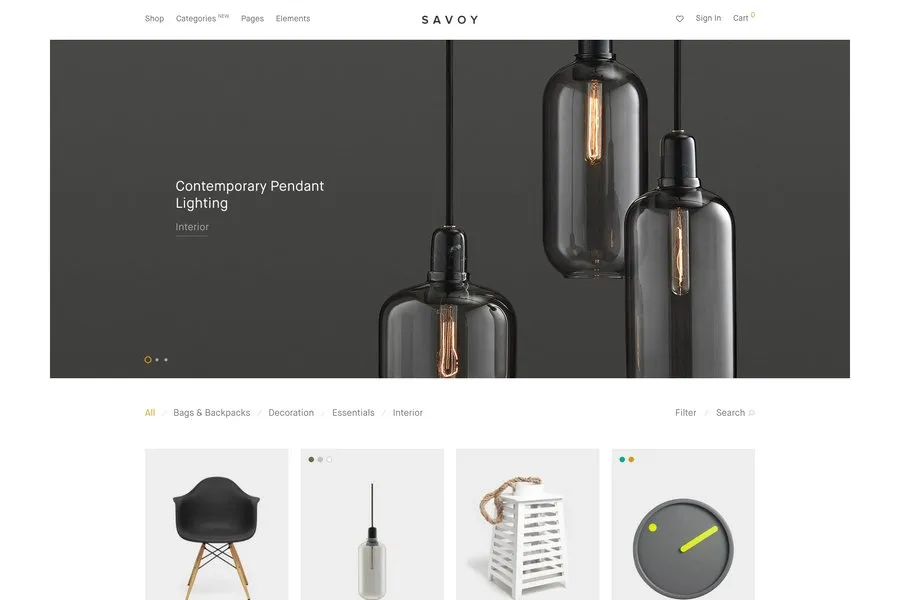 savoy wordpress ecommerce website template