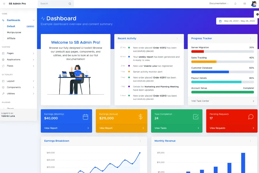 SB Admin Pro - Clean Admin Dashboard Template