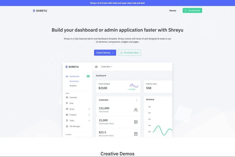 shreyu multipurpose admin template