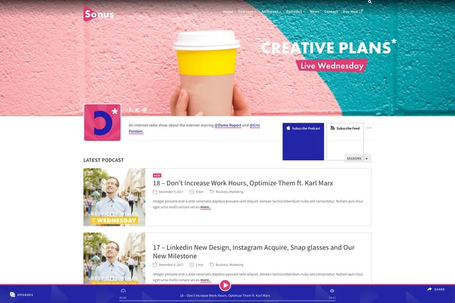 esonus bootstrap podcast website theme