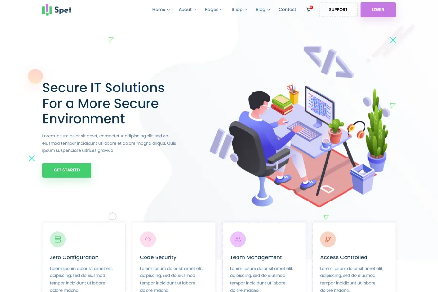 spet react website template